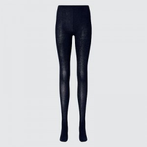 Collant Uniqlo HEATTECH Glitter Knitted Femme Bleu Marine | 1421700