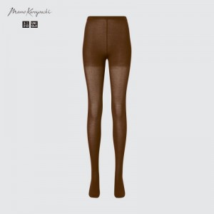 Collant Uniqlo HEATTECH Knitted Sheer Femme Marron | 9302207