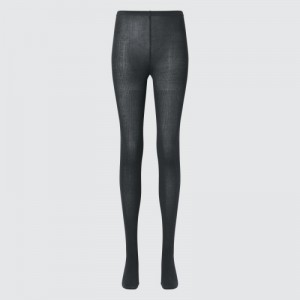 Collant Uniqlo HEATTECH Ribbed Knitted Femme Grise | 5636287