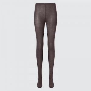 Collant Uniqlo HEATTECH Ribbed Knitted Femme Marron | 2549484