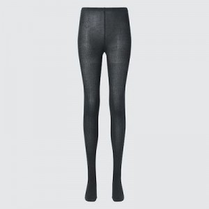 Collant Uniqlo HEATTECH Ribbed Knitted Femme Grise | 6468293