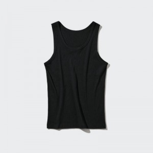 Debardeur Uniqlo Dry Color Ribbed Femme Noir | 9103672