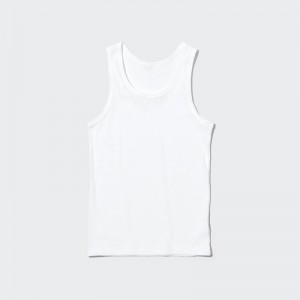 Debardeur Uniqlo Dry Color Ribbed Homme Blanche | 9873454