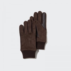 Gant Uniqlo HEATTECH Lined Homme Marron | 5631543