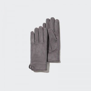 Gant Uniqlo HEATTECH Lining Faux Suede Femme Grise | 4155424