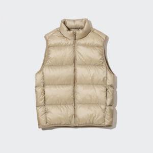 Gilet Uniqlo Ultra Light Down Wide Quilt Homme Beige | 4745137
