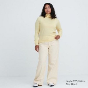Jean Uniqlo Baggy Femme Blanche | 6247308
