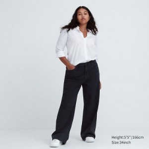 Jean Uniqlo Baggy Femme Grise | 1848692