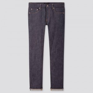 Jean Uniqlo Selvedge Stretch Slim Fit Homme Bleu Marine | 2904946