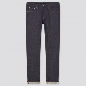Jean Uniqlo Selvedge Stretch Slim Fit Homme Bleu Marine | 2224360