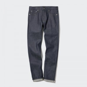 Jean Uniqlo Selvedge Stretch Slim Fit Homme Bleu Marine | 9666074