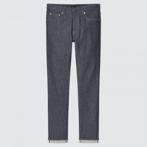 Jean Uniqlo Selvedge Stretch Slim Fit Homme Bleu Marine | 9129188