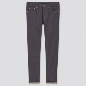 Jean Uniqlo Selvedge Stretch Slim Fit Homme Bleu Marine | 5956506