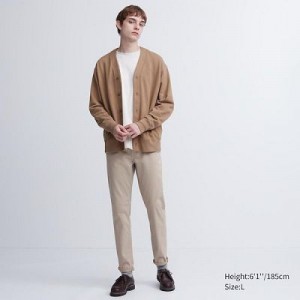 Jean Uniqlo Ultra Stretch Color Femme Beige | 8460167