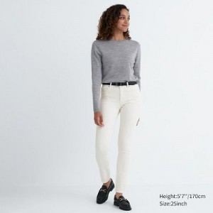 Jean Uniqlo Ultra Stretch Femme Blanche | 1379385