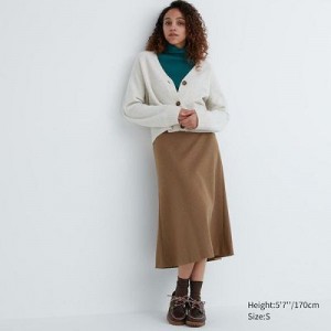 Jupes Uniqlo Brushed Jersey Flared Femme Marron | 9693216