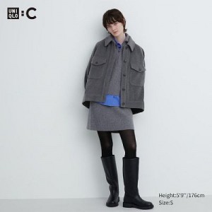 Jupes Uniqlo Premium Lambswool Mini Femme Grise | 2957828