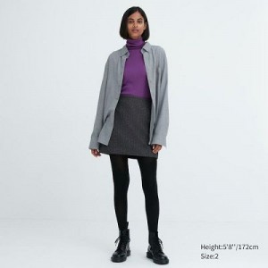 Jupes Uniqlo Wool Blend Mini Femme Grise | 3146012