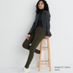 Leggings Uniqlo HEATTECH Ultra Stretch High-Rise Femme Vert Olive | 2831369