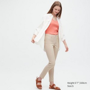 Leggings Uniqlo Ultra Stretch Femme Beige | 2575893