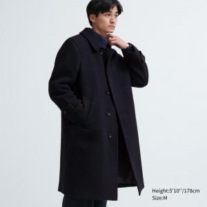Manteaux Uniqlo Balmacaan Homme Bleu Marine | 3453085