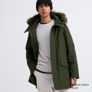 Manteaux Uniqlo Ultra Warm Hybrid Down Homme Vert Olive | 4986152
