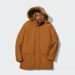 Manteaux Uniqlo Ultra Warm Hybrid Down Homme Marron | 3844206