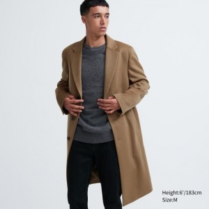 Manteaux Uniqlo Wool Cashmere Chesterfield Homme Marron | 1809599