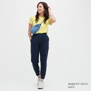 Pantalon Jogger Uniqlo Ultra Stretch AIRism Femme Bleu Marine | 5322252