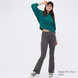 Pantalon Uniqlo AIRism Soft Flare Femme Grise | 2630001