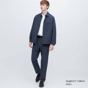 Pantalon Uniqlo Airsense Ultra Light Seersucker Relaxed Fit Homme Bleu Marine | 7645527