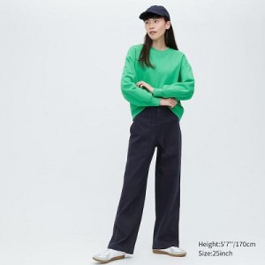 Pantalon Uniqlo Baker Femme Bleu Marine | 8607779