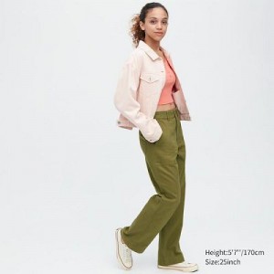 Pantalon Uniqlo Baker Femme Vert Olive | 3937516