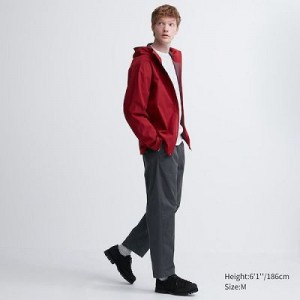 Pantalon Uniqlo Cotton Relaxed Ankle Femme Grise | 443307