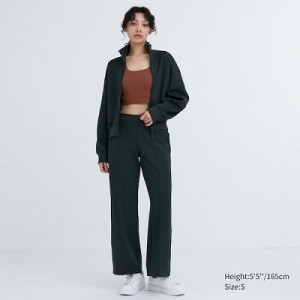 Pantalon Uniqlo Dry Sweat Track Femme Vert | 8196390