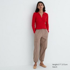 Pantalon Uniqlo Easy Cargo Femme Beige | 9372450