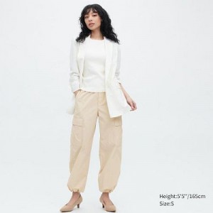 Pantalon Uniqlo Easy Cargo Femme Blanche | 4429780