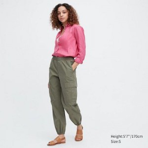 Pantalon Uniqlo Easy Cargo Femme Vert Olive | 6339990