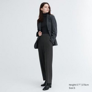 Pantalon Uniqlo Easy Wide Straight Femme Grise | 3770615