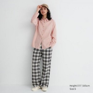 Pantalon Uniqlo Flannel Femme Noir | 4491195