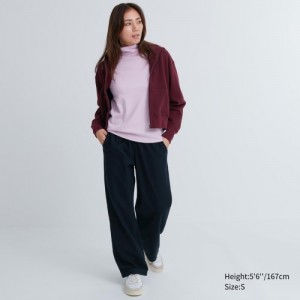 Pantalon Uniqlo Flannel Lounge Femme Noir | 8395170