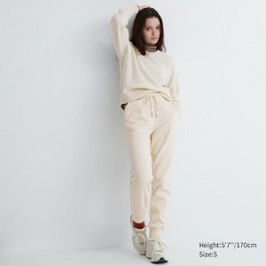 Pantalon Uniqlo HEATTECH Pile Lined Sweat Femme Blanche | 9792562