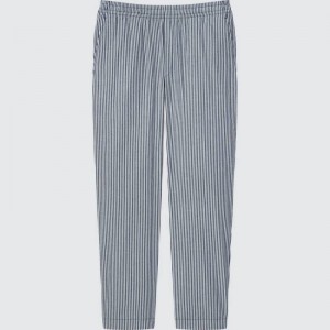 Pantalon Uniqlo Hickory Easy Relaxed Ankle Length Homme Bleu | 6278419