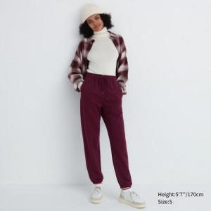 Pantalon Uniqlo Jogger Femme Bordeaux | 637996