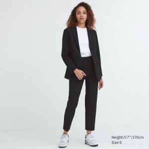 Pantalon Uniqlo Smart Ankle (2-Way Stretch) Femme Noir | 7117567