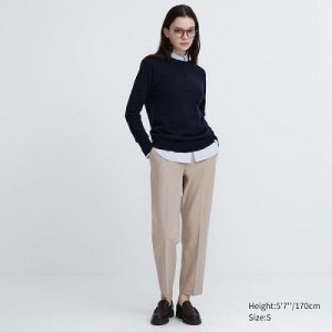 Pantalon Uniqlo Smart Ankle (2-Way Stretch) Femme Beige | 5593028