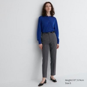 Pantalon Uniqlo Smart Ankle (2-Way Stretch, Tall) Femme Grise | 8570532