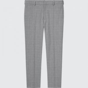 Pantalon Uniqlo Smart Comfort Glen Checked Ankle Length Homme Grise | 8446851