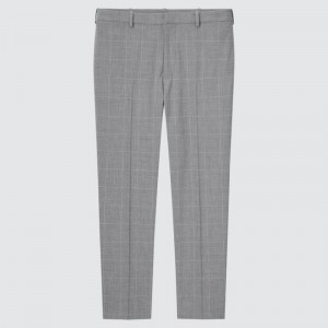 Pantalon Uniqlo Smart Comfort Glen Checked Ankle Length Homme Grise | 236268