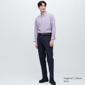 Pantalon Uniqlo Smart Patterned Ankle Length Homme Bleu Marine | 7116751